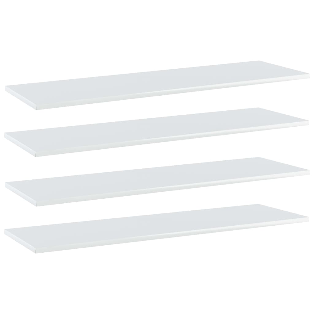 NNEVL Bookshelf Boards 4 pcs High Gloss White 100x30x1.5 cm Chipboard